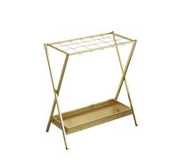 Porte-parapluie en métal doré nordique pour parapluie, seau de parapluie pour hôtel et maison, design de crochet en fer créatif, étagère de rangement, support pliable pour parapluie, support pour