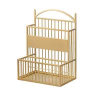 Porte-Parapluie en métal doré, Parfait pour la Maison, l'hôtel, Le Bureau, l'entrée, Grand Panier de Parapluie en Fer, Support de Rangement pour queues de Canne (Taille : 48 x 26 x 68 cm)