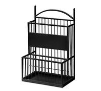 Porte-Parapluie en métal Double Couche, Grand Panier à parapluies avec Crochet et bac d'égouttement, Organiseur de Parapluie pour entrée de Bureau d'hôtel (Couleur : Noir, Taille : 48 x 26 x