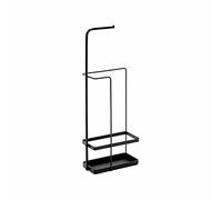 Porte-parapluie en métal noir avec plateau d'égouttement - Porte-parapluie élégant pour la maison et le bureau - Support de canne pour entrée et couloir