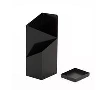 Porte-parapluie en métal noir - Design carré minimaliste moderne avec plateau d'égouttement amovible, autoportant pour cannes et parapluies, parfait pour la décoration de la maison.
