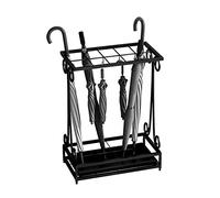 Porte-Parapluie en métal Noir doré, Support de Rangement pour queues de Canne de Grande Taille, avec bac d'égouttement Amovible, utilisé dans Les hôtels, Les banques, Les écoles, Facile à