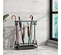 Porte-Parapluie en métal Noir doré, Support de Rangement pour queues de Canne de Grande Taille, avec bac d'égouttement Amovible, utilisé dans Les hôtels, Les banques, Les écoles, Facile à