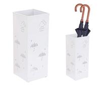 Porte-parapluie en métal - Porte-parapluie carré - Bac de rangement pour l'entrée - Support ménager pour cannes de marche - Organiseur de parapluie standard pliable - Rangement