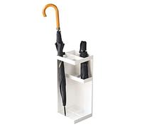 Porte-Parapluie en métal, Support de Canne de Marche carré Moderne, Porte-Parapluie Peu encombrant avec bac à Eau, 20 x 20 x 50 cm/Blanc