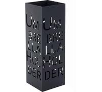 Accessoire parasol Mendler Porte-parapluies HWC-C78, support pour parapluie, quadratique 55cm écriture, noir