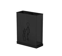 Porte-parapluie imperméable avec plateau amovible et coussinets antidérapants Base creuse facile à nettoyer, parfait pour les entrées (noir, 45 x 36 x 15 cm)