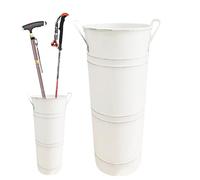 Porte-parapluie intérieur - Seau parapluie en métal avec poignées portables - Organisateur de parapluie décoratif, panier de parapluie rond autoportant pour cannes, bâtons de marche, bâtons de Bavokon