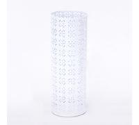 Porte-parapluie moderne en métal de grande capacité, design cylindrique, autoportant, porte-parapluie d'intérieur pour entrée, seau à parapluie blanc élégant.