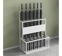 Porte-parapluie moderne en métal pour hôtel, hall d'entrée et couloir, design élégant, double couche, 48 x 26 x 68 cm (blanc) élégant accessoire d'entrée