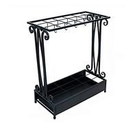 Porte-Parapluie Moderne, Support de Rangement pour queues de Parapluie de Grande Taille pour cafés d'hôtel, avec Crochet et bac d'égouttage Mobile (Taille : 18 Trous, 10 Crochets)