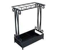 Porte-Parapluie Moderne, Support de Rangement pour queues de Parapluie de Grande Taille pour cafés d'hôtel, avec Crochet et bac d'égouttage Mobile (Taille : 15 Trous, 16 Crochets)