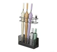 Porte-parapluie mural avec fonction d'économie d'espace et imperméable, conçu pour un nettoyage facile avec réservoir d'eau amovible (noir)