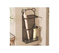 Porte-parapluie mural en métal sans perçage pour entrée et porte de bureau (noir, 50 x 20 cm) élégant et peu encombrant