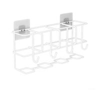 Porte-parapluie mural pour la maison ou le bureau, organiseur mural en métal avec design peu encombrant, peut contenir des parapluies compacts, standard et de golf, 30 x 6,5 x 13,5 cm, blanc