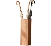 Porte-Parapluie, Porte-Parapluie en Bois, Porte-Parapluie Carré, Corbeille, Canne Autoportante, Porte-bâtons, Seau De Rangement pour Parapluie, Entrée, Maison, Bureau, Porte-Para, Light Brown