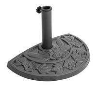Porte-parapluie Porte-parapluie Gris Support en béton semi-circulaire 50 cm pour jardin terrasse Diamètre de la tige Jusqu'à 60mm Pied de parasol Béton Parasol drapeau Mast ständer