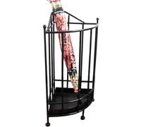 Porte-parapluie, porte-parapluie sectoriel pour cannes de marche, cannes, queues, support de rangement d'entrée avec plateau d'égouttement, blanc