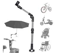Porte-parapluie pour fauteuil roulant - Fixation pour poussette et vélo, équipement d'extérieur | Pince universelle légère, cadre pliable résistant au vent, protection polyvalente avec toutes les