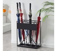 Porte-parapluie rectangulaire en métal avec trou de drainage et crochet - Rangement élégant pour parapluie d'entrée pour la maison, le bureau et le hall d'hôtel - Design créatif pour les espaces