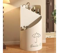 Porte Parapluie Rond en Métal avec Poignée, Seau Parapluie Indépendant avec Bac de Récupération Intégré, Support de Canne for La Maison, Le Bureau, L'Entrée D'un Appartement ou Un Couloir