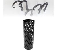 Porte-Parapluie Rond en Métal, Organisateur de Parapluie Creux, Canes Stick Sticks Portez pour L'entrée, la Maison, Le Bureau (Black)