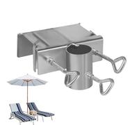 Porte-parapluie sur balustrade de terrasse, solution d'extérieur robuste, support de poteau de base portable, stabilité peu encombrante pour balcon, terrasse, piscine, plage, camping, pêche, 12 x 16 x