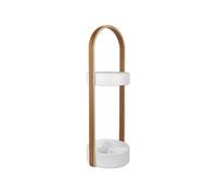 Porte parapluies bois et métal Hub Blanc/Naturel