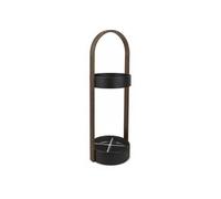 Porte parapluies bois et métal Hub Noir/Noyer