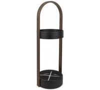 Porte parapluies bois et métal Hub Noir/Noyer Noir G
