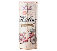 Rebecca Mobili Porte-parapluie, rond, impression vélo en toile, beige