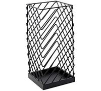 Porte-parapluies de grande capacité, moderne, imperméable et antirouille pour couloir, entrée, design simple, idéal pour le rangement de bâtons et queues, 20 x 20 x 45 cm, noir