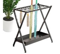 Porte-parapluies d'intérieur | Support pour parapluies d'intérieur avec 18 grilles pour rangement - Organisateur de rangement en fer autoportant avec crochets pour maison et hôtel