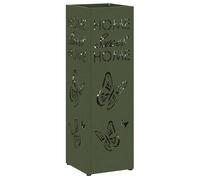 vidaXL Porte-parapluie Vert Olive Métal Standard Motif Porte-parapluie