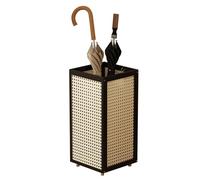 Porte-parapluies en osier, rangement for parapluies dans le couloir, fabriqué en bambou nanmu, avec bac d'égouttage amovible, adapté aux couloirs et aux hôtels.(Black)