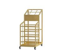 Porte-parapluies Grande capacité avec roulettes pivotantes et bac égouttoir Amovible. Design élégant doré pour la Maison, Le Bureau ou l'entrée. Dimensions : 48 x 32 x 70 cm.