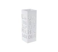 Porte-parapluies HWC-C78, support pour parapluie, quadratique 55cm écriture, blanc
