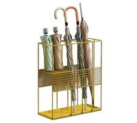 Porte-parapluies métallique, support de rangement commercial for parapluies avec bac d'égouttage amovible, adapté aux écoles, bureaux, hôtels et bibliothèques.(Gold)