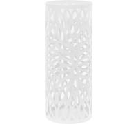 Porte-parapluies motif feuilles acier blanc