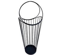 Porte-parapluies noir avec design creux en forme de panier simple, support de parapluie moderne pour café, garde le sol sec