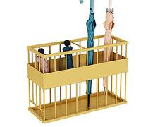 Porte-parapluies peu encombrant - Design élégant en métal - Bac de stockage d'eau à deux niveaux - Style intérieur européen du Nord - 2 tailles (blanc, 51 x 24 x 44 cm et 64 x 24 x 44 cm)