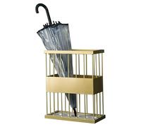 Porte-parapluies, Porte-parapluies en métal, Panier à parapluies d'entrée intérieur pour Le Rangement des Cannes de Marche, étagère de Rangement rectangulaire Moderne,d'or,36X18X44Cm
