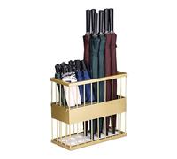 Porte-parapluies, Porte-parapluies en métal, Panier à parapluies d'entrée intérieur pour Le Rangement des Cannes de Marche, étagère de Rangement rectangulaire Moderne,d'or,48X21X44Cm