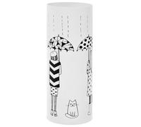 Porte-parapluies pour femme en acier blanc avec bac d'égouttage amovible, design et durable Blanc