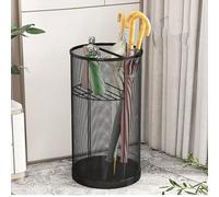 Porte-parapluies Range Parapluie Porte-parapluie rond en métal ventilé, support noir pour parapluie, support pour parapluie long et petit, organisateur de cadre de canne pour galerie d'art et musée (