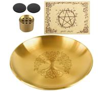 Porte-Parfum Arbre de Vie en Laiton, Brûleur de Parfum de Table | Bâtonnets, Usage Chambre et Bureau, Finition Or, Support Magnétique en Papier
