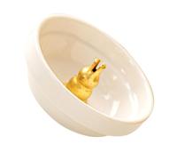 Porte-Parfum Décoratif Rond en Céramique Blanche pour Bâtonnets | Compact et Facile à Nettoyer, Usage Maison ou Bureau, pour Cendres D’parfum et Routine Sommeil