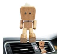 Porte-Parfum Pour Grilles D'Aération - Clip Ventouse Robot En Bois Pour Bouches D'Air | Décoration Parfumée Intérieure Pour Voiture Maison Bureau