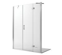 PORTE PAROI DOUCHE NICHE 120CM SALOON PORTE PIVOTANTE FIXE VERRE ANTICALCAIRE
