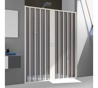 PORTE DE DOUCHE EN PVC NICHE BLANC OUVERTURE PLIANTE CENTRALE 110CM H185